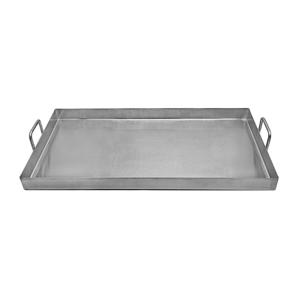 Proline  23'' Wide Stainless Steel Concave Comal Griddle Pan with  Rack Cooking Grill