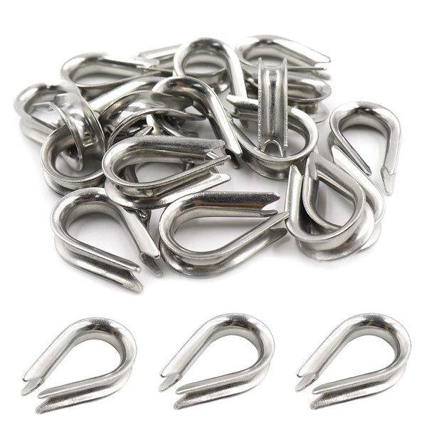 10 Pc 5/16"LIGHT DUTY Stainless Steel 316 Marine Wire Rope Chain THIMBLE Rig Anchor Boat