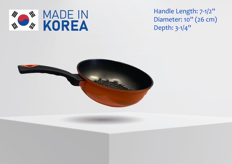 MADE IN KOREA-3D Diamond Coating Nonstick Wok Frying Pan 12 Dia. x 3-5/8  Depth