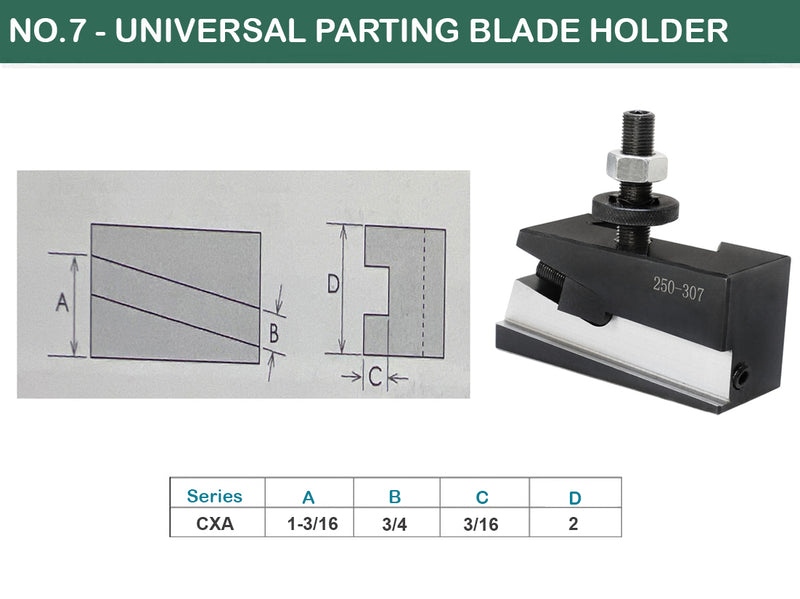 Universal Parting Blade Tool Holder Quick Change