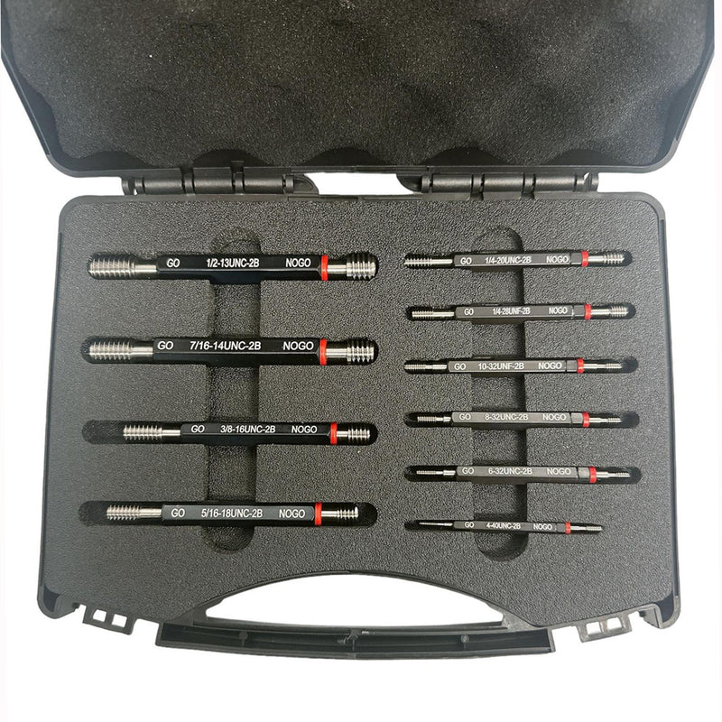 10 PC Thread plug Gage Gauge Set Double End Go & No Go Class 2B ANSI Standard