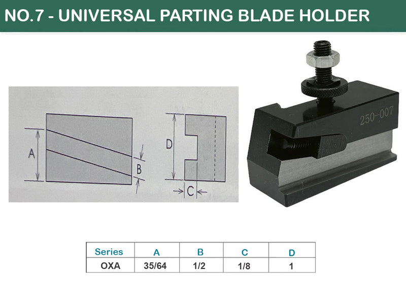 Universal Parting Blade Tool Holder Quick Change