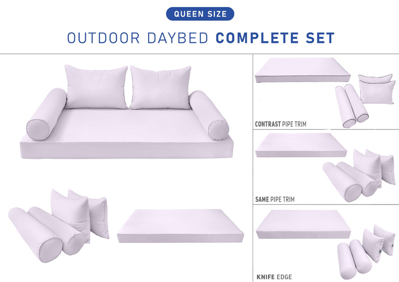 STYLE 4 - QUEEN SIZE Daybed Mattress Cushion Pillow Covers Inserts COMPLETE SET