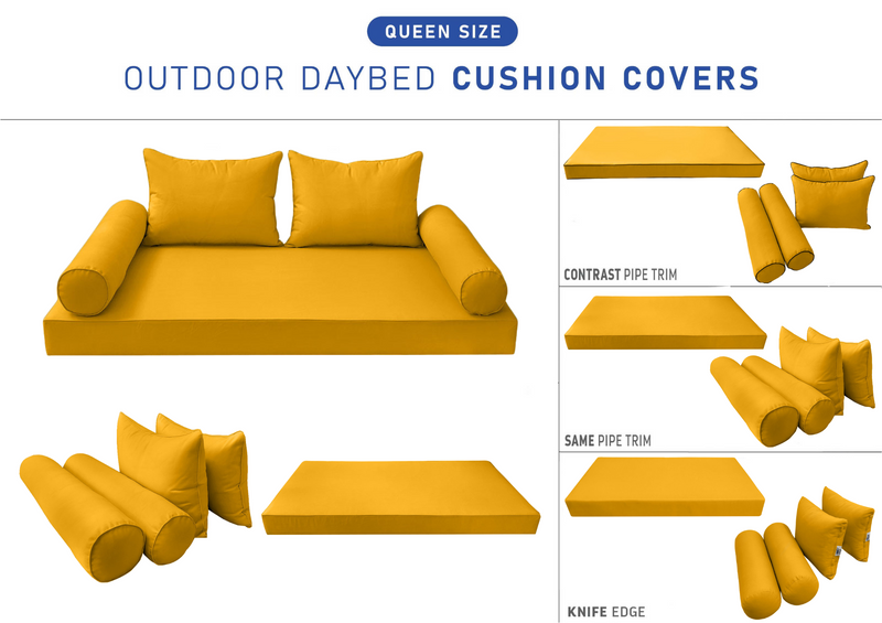 STYLE4 QUEEN SIZE Outdoor Daybed Mattress Bolster Backrest Cushion |COVERS ONLY|