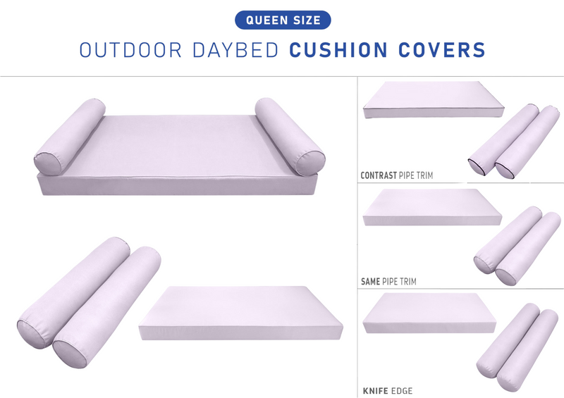 STYLE 5 QUEEN SIZE Outdoor Daybed Mattress Bolster Pillow Cushion |COVERS ONLY|