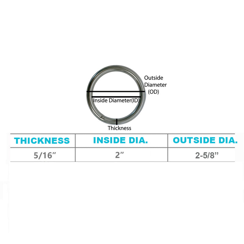 Marine Boat Stainless Steel Round Ring Link Connect Yacht