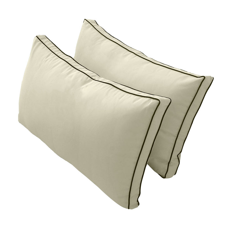 STYLE 2 QUEEN SIZE Outdoor Daybed Bolster Backrest Pillow Cushion |COVERS ONLY|