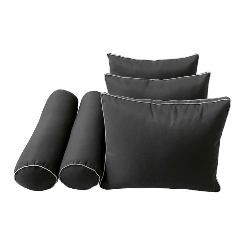 STYLE 3 QUEEN SIZE Outdoor Daybed Bolster Backrest Pillow Cushion |COVERS ONLY|