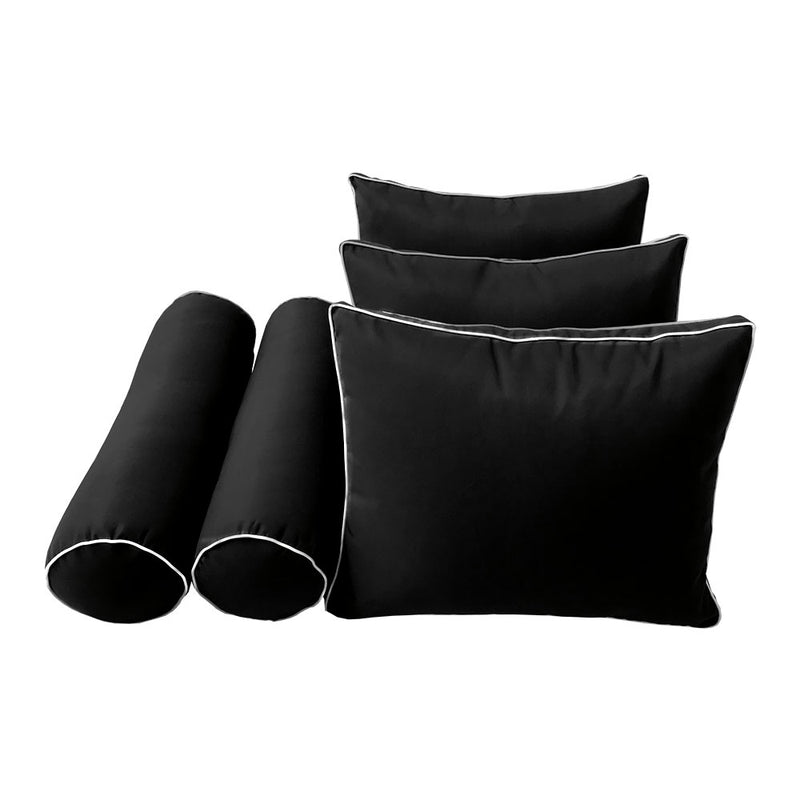 STYLE 3 QUEEN SIZE Outdoor Daybed Bolster Backrest Pillow Cushion |COVERS ONLY|