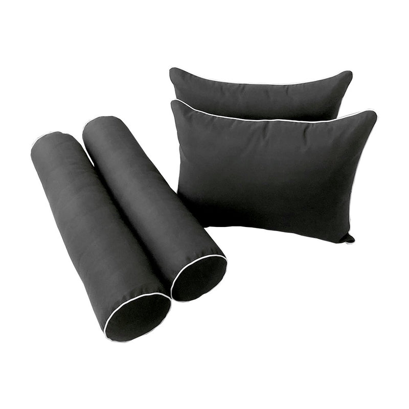 STYLE 4 QUEEN SIZE Outdoor Daybed Bolster Backrest Pillow Cushion |COVERS ONLY|