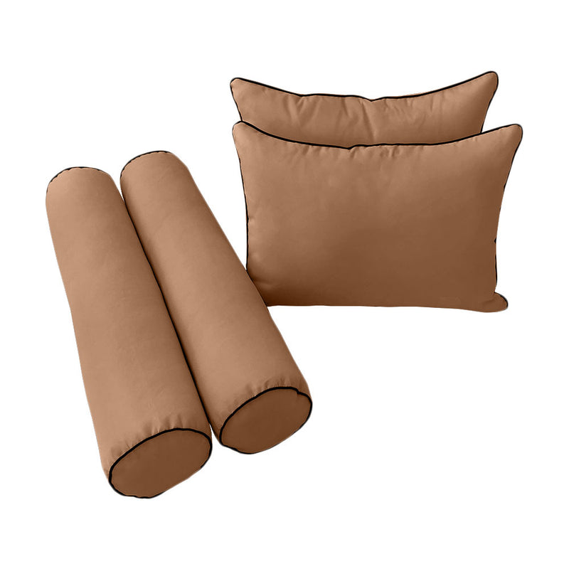 STYLE 4 QUEEN SIZE Outdoor Daybed Bolster Backrest Pillow Cushion |COVERS ONLY|