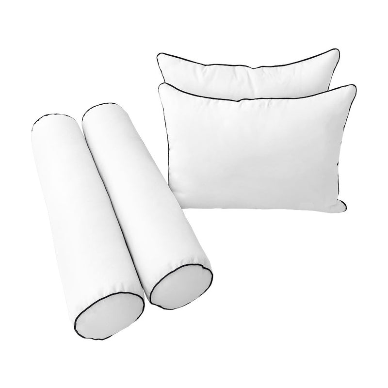 STYLE 4 QUEEN SIZE Outdoor Daybed Bolster Backrest Pillow Cushion |COVERS ONLY|