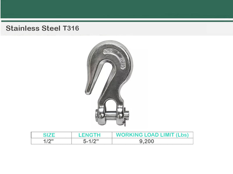 Marine Stainless Steel 316 Clevis Grab Hook Towing Shackle