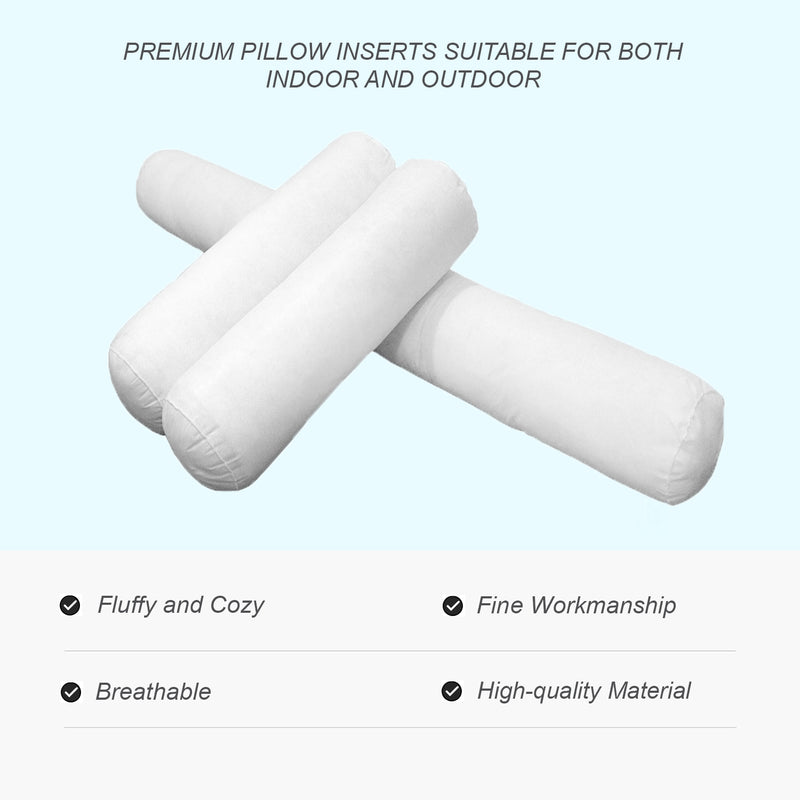 STYLE 6 Bolster Pillow Polyester Fiberfill Inserts for Outdoor Indoor Daybed Porch Swing Bed | INSERT ONLY |