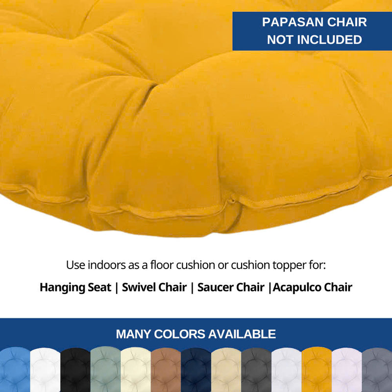 AD001 48" x 6" Round Papasan Ottoman Cushion 12 Lbs Fiberfill Polyester Replacement Pillow Floor Seat Swing Chair Outdoor-Indoor