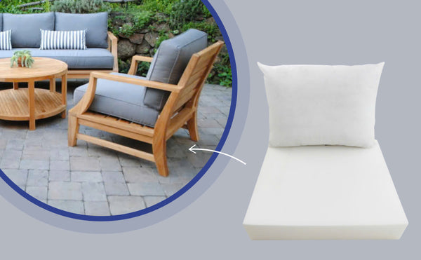 Deep Seat and Back Cushion for Patio Furniture Sofa Couch | Insert ONLY |