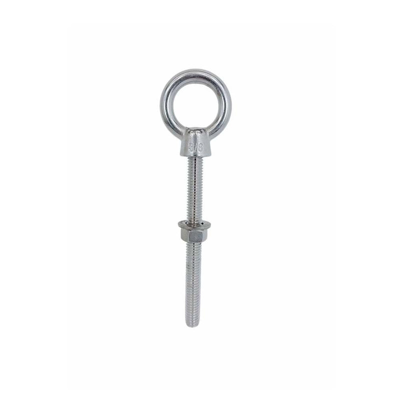 5 Pc Stainless Steel Marine 3/8" x 4" Shoulder Eye Bolt SS316 Fully Threaded 1,000 Lb Cap