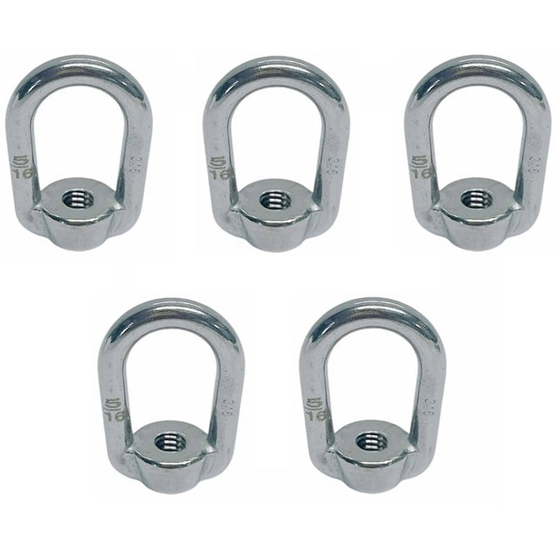 5 PC SS-316 EYE NUT 5/16" UNC Tap Thread Stainless Steel Marine 700-lbs