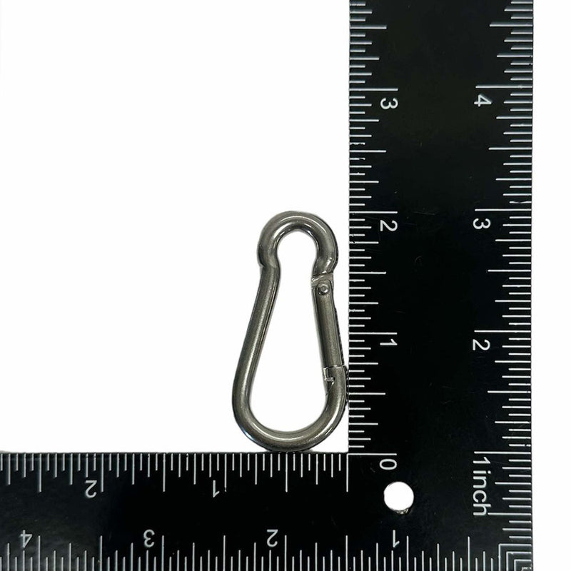 5 PC 3/16" x 50mm Carabiner Spring Snap Hook  Marine Stainless Steel 120 Lbs