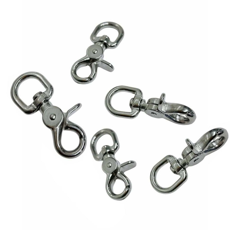 5 Pc 5/8" Stainless Steel 316 Marine Swivel Eye Trigger Snap Hook Boating