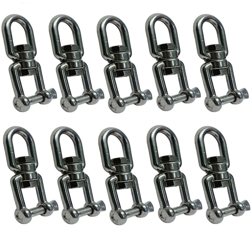 10 Pc Stainless Steel 5/16" JAW EYE Swivel Boat Marine Mooring SS 316 1100 Lbs WLL