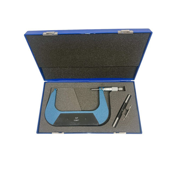 5-6" Outside Micrometer Baked Enamel Frame 0.0001 Graduation Ratchet Stop