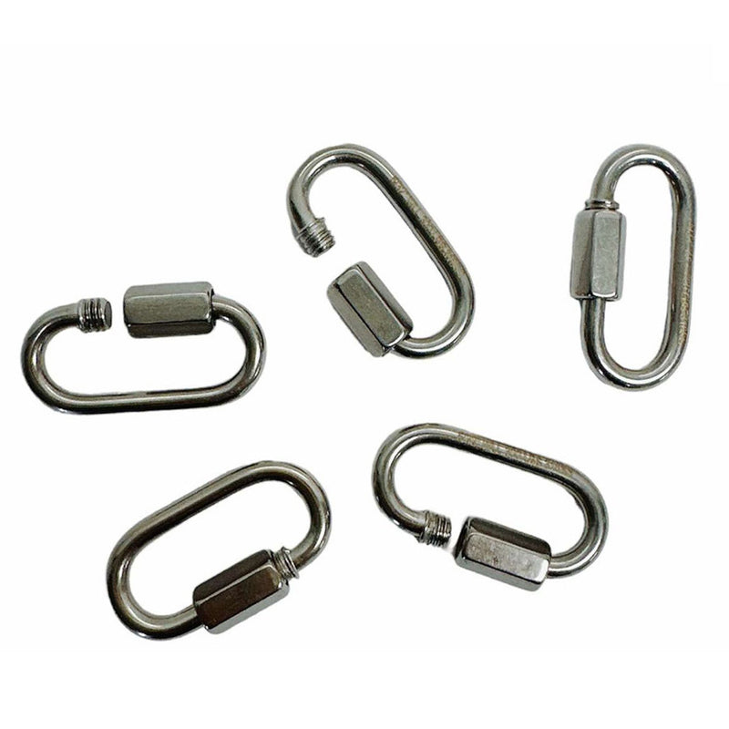 5 PC 1/4" Marine 316 Stainless Steel Quick Link Shackle Boat WLL 600 LBS