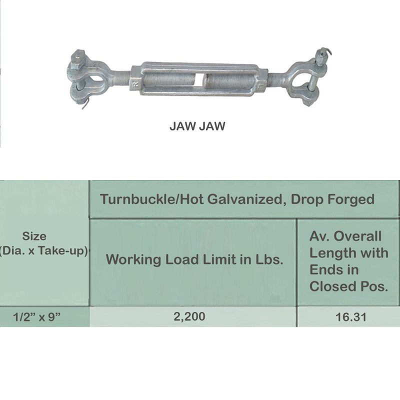 Galvanized Drop Forged Turnbuckle HOOK EYE, JAW EYE, HOOK HOOK, JAW JAW, EYE EYE