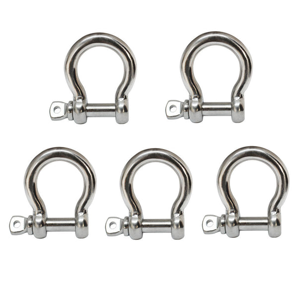 5 PCS 5/16" Chain Rigging Bow Shackle Anchor for Boat Stainless Steel Paracord