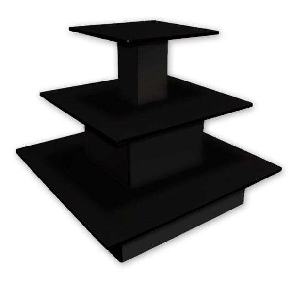 3 Tier Square Waterfall Display Table 48"W x 48"D x 42"H - Black