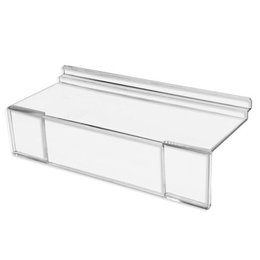 4'' x 10'' Slatwall Clear Acrylic Shoe Shelf 1''H Sign Holding Slot