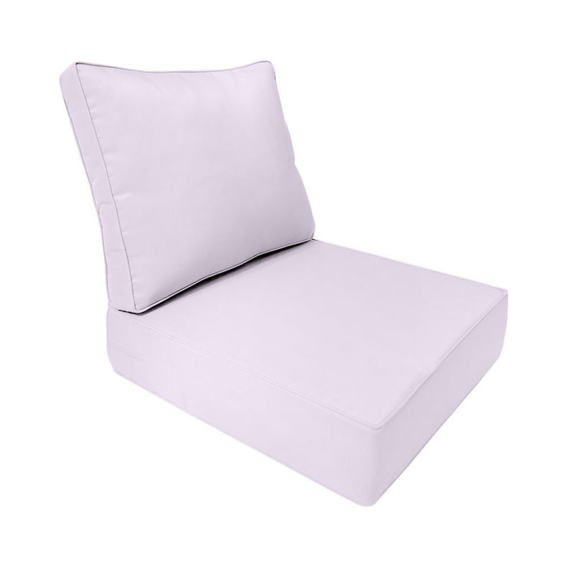 Piped Trim Outdoor Deep Seat Cushion 23x24x6, Water Repellent, Patio Furniture Patio Cushion Slipcovers Replacement Seat Cushion Covers AD107