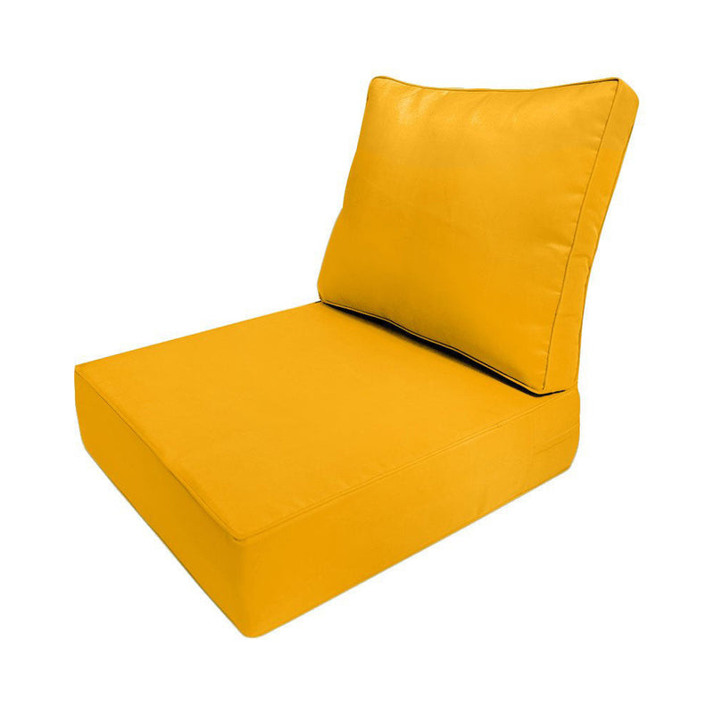 Piped Trim Outdoor Deep Seat Cushion 23x24x6, Water Repellent, Patio Furniture Patio Cushion Slipcovers Replacement Seat Cushion Covers AD108