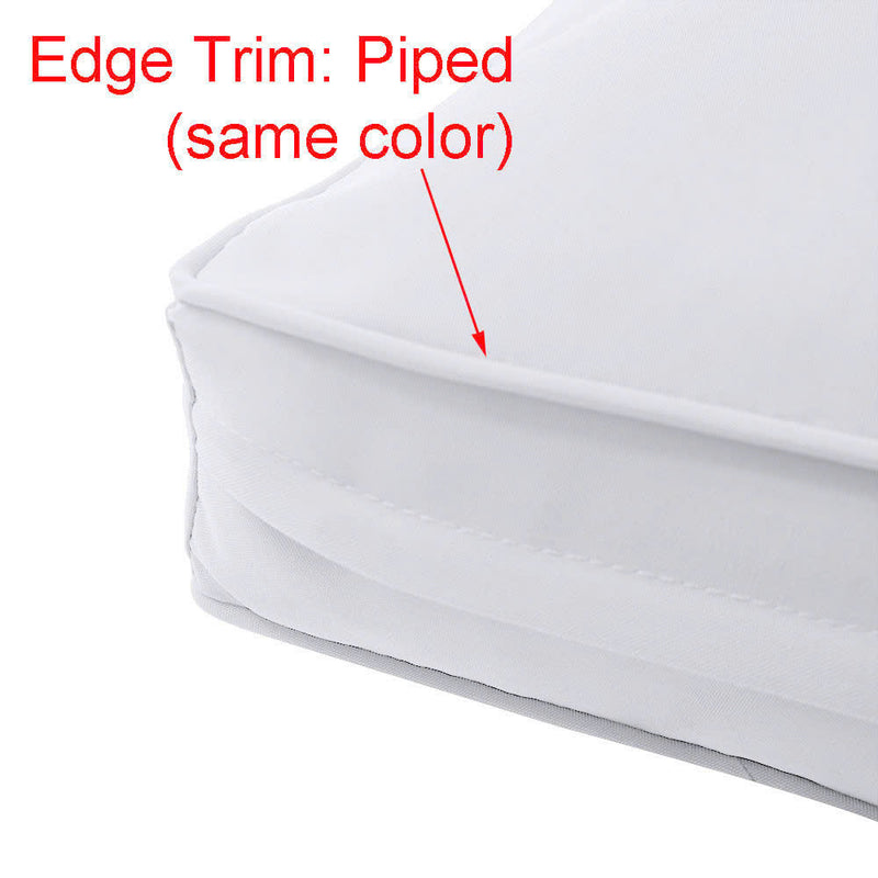 Piped Trim Large Size 26"x30"x6" Outdoor Deep Seat Cushion, Water Repellent, Patio Deep Seat Backrest Cushion Insert & Cover Set AD001