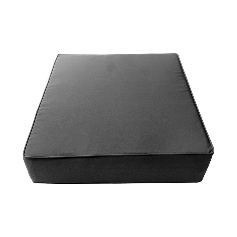 Piped Trim Medium Size 24"x26"x6" Outdoor Deep Seat Cushion, Water Repellent, Patio Deep Seat Backrest Cushion Insert & Cover Set AD003