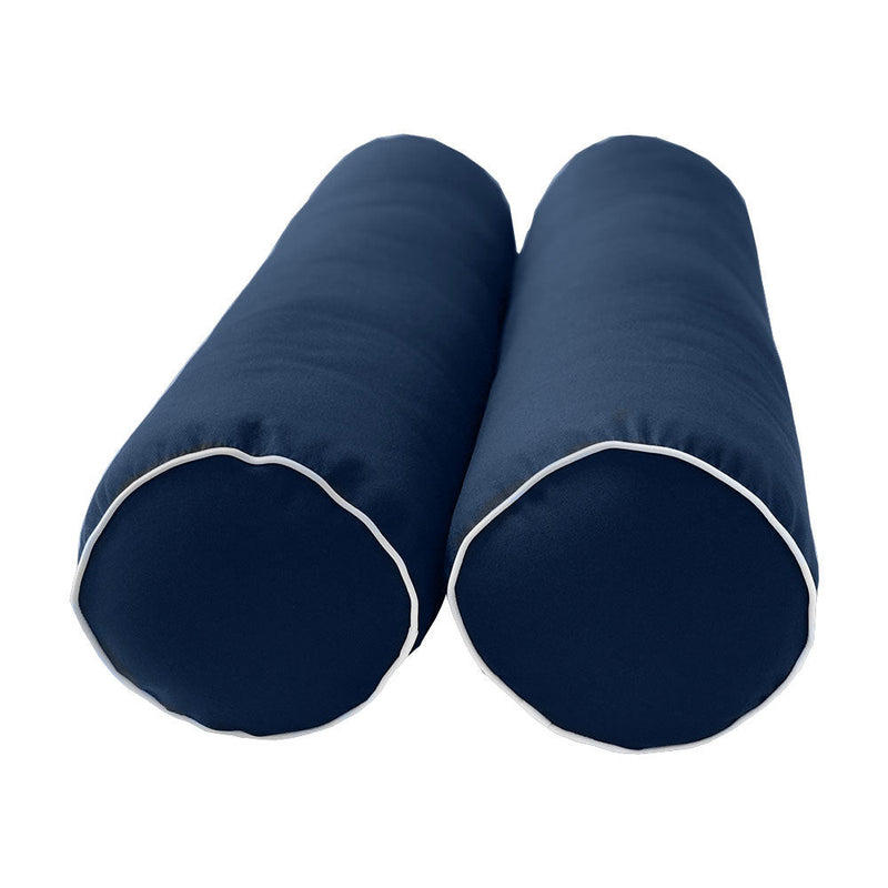 Style3 Crib Size 6PC Contrast Pipe Outdoor Daybed Mattress Bolster Pillow Fitted Sheet Slip Cover Only AD101
