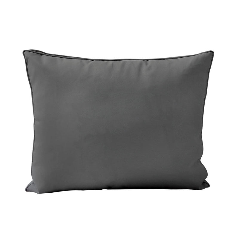 STYLE 3 - Mattress & Pillow Bolster Cushion for Outdoor Indoor Daybed Porch Swing Bed Piped Trim Twin-XL Size AD003 | COVERS ONLY |