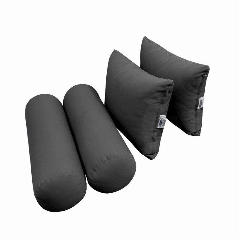 Style4 Twin-XL Size 5PC Knife Edge Outdoor Daybed Mattress Cushion Bolster Pillow Slip Cover Complete Set AD003