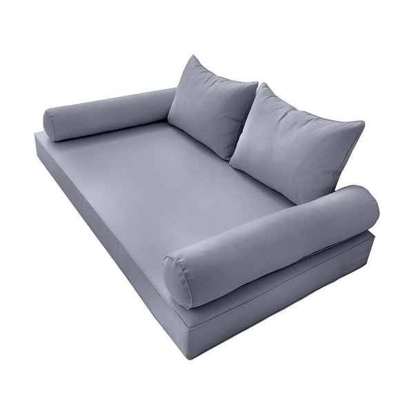 Style4 Twin-XL Size 5PC Pipe Outdoor Daybed Mattress Bolster Pillow Fitted Sheet Slip Cover Only AD001