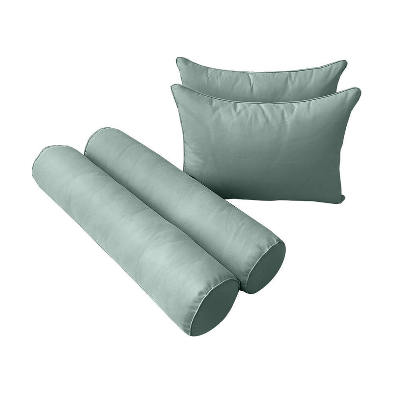 Style4 Twin-XL Size 5PC Pipe Outdoor Daybed Mattress Cushion Bolster Pillow Slip Cover Complete Set AD002