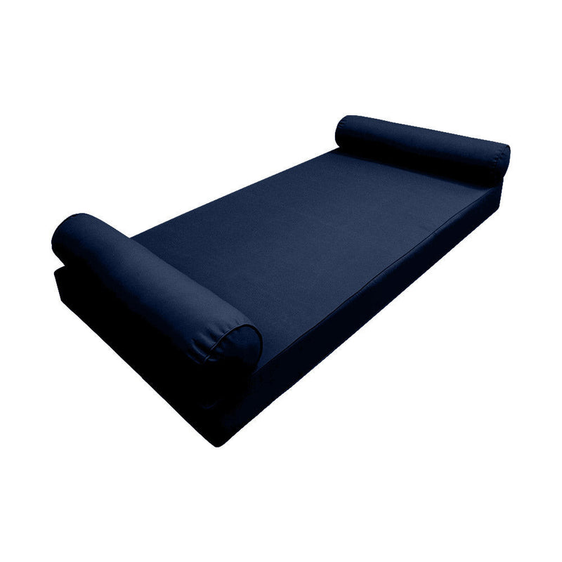 Style5 Twin-XL Size 3PC Pipe Trim Outdoor Daybed Mattress Bolster Pillow Fitted Sheet Slip Cover ONLY AD101