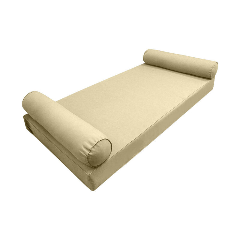 Style5 Twin-XL Size 3PC Pipe Trim Outdoor Daybed Mattress Bolster Pillow Fitted Sheet Slip Cover ONLY AD103