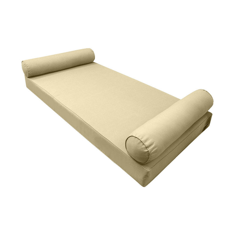 Style5 Twin-XL Size 3PC Pipe Trim Outdoor Daybed Mattress Bolster Pillow Fitted Sheet Slip Cover ONLY AD103