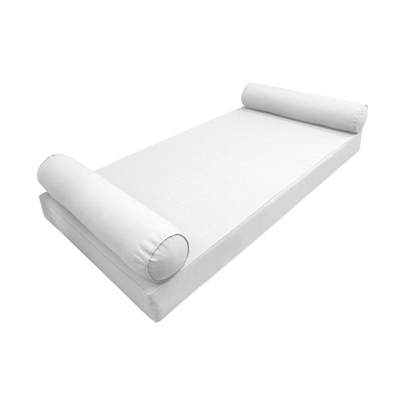 Style5 Twin-XL Size 3PC Pipe Trim Outdoor Daybed Mattress Bolster Pillow Fitted Sheet Slip Cover ONLY AD106