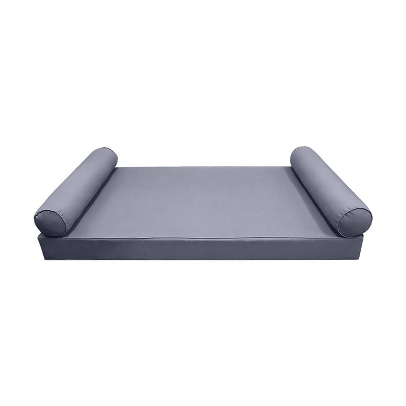 Style5 Twin-XL Size 3PC Pipe Trim Outdoor Daybed Mattress Cushion Bolster Pillow SlipCover COMPLETE SET AD001