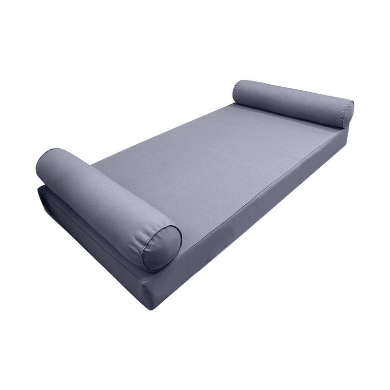 Style5 Twin-XL Size 3PC Pipe Trim Outdoor Daybed Mattress Cushion Bolster Pillow SlipCover COMPLETE SET AD001