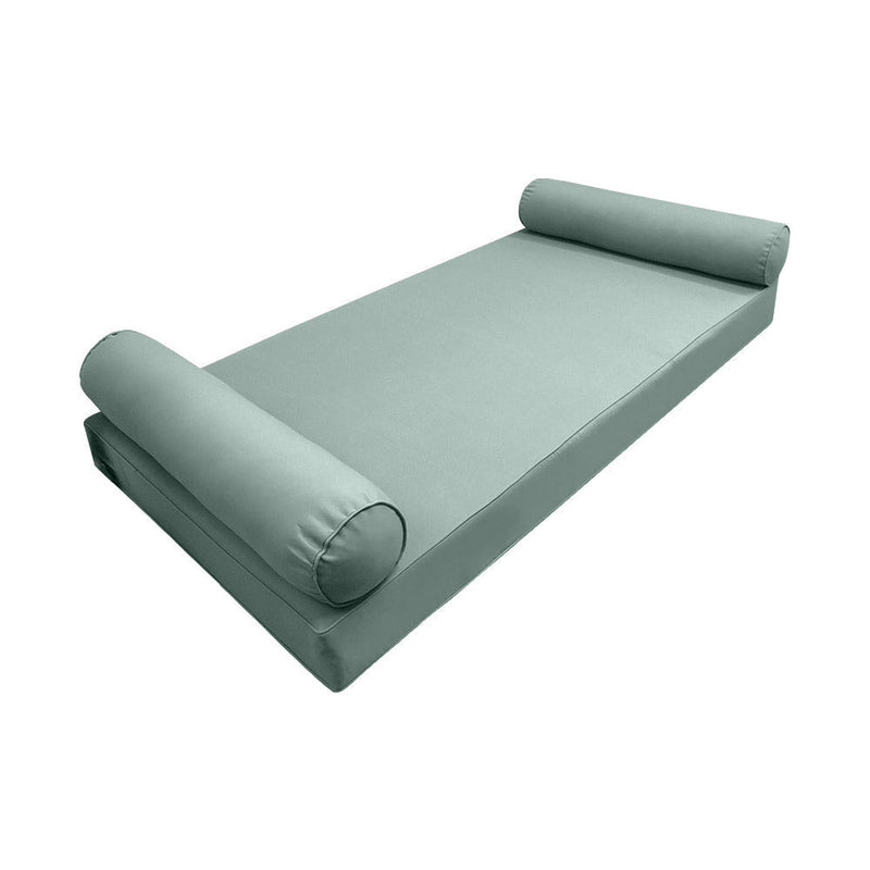 Style5 Twin-XL Size 3PC Pipe Trim Outdoor Daybed Mattress Cushion Bolster Pillow SlipCover COMPLETE SET AD002