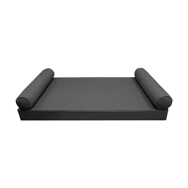 Style5 Twin-XL Size 3PC Pipe Trim Outdoor Daybed Mattress Cushion Bolster Pillow SlipCover COMPLETE SET AD003