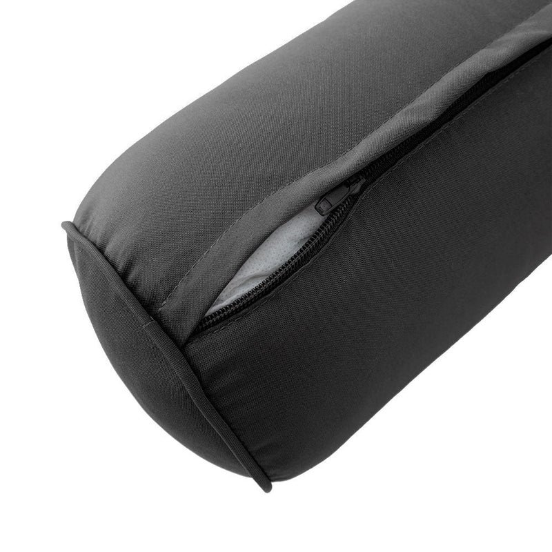 Style5 Twin-XL Size 3PC Pipe Trim Outdoor Daybed Mattress Cushion Bolster Pillow SlipCover COMPLETE SET AD003