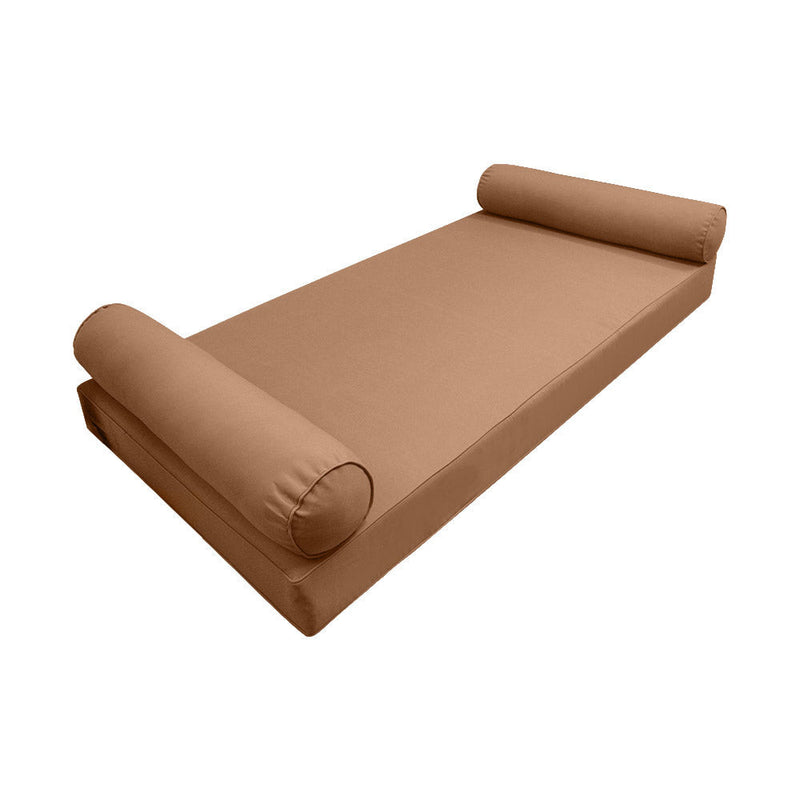 Style5 Twin-XL Size 3PC Pipe Trim Outdoor Daybed Mattress Cushion Bolster Pillow SlipCover COMPLETE SET AD104